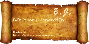 Báthory Jonatán névjegykártya
